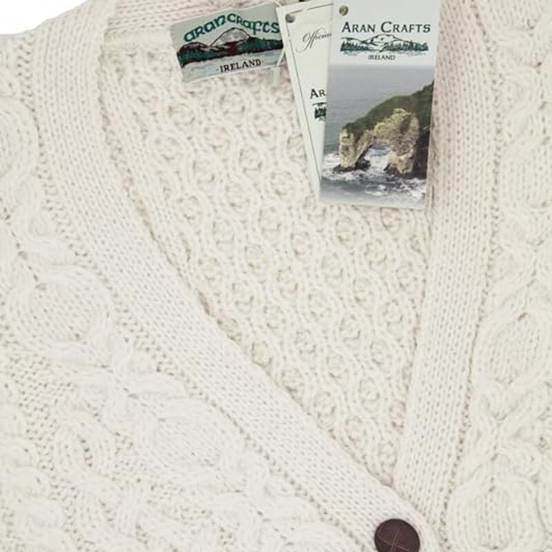 Women's Irish Cable Knit Soft Buttoned Cardigan